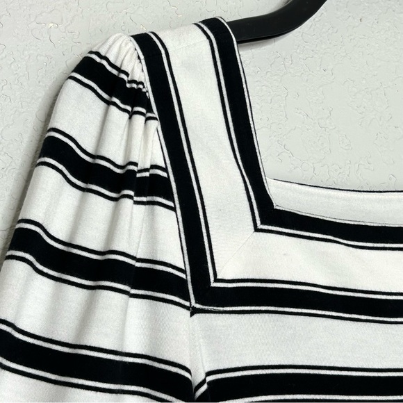 Loft Black/White Striped XS Long Sleeve Dress - Picture 5 of 13